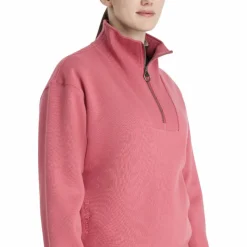 Clearance - Sweat col zippé femme Keira cranberry Pulls Et Gilets