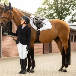 Tapis De Selle Poneys|Tapis De Selle*LeMieux - Tapis de selle Crystal Suede Close Contact Square Blanc