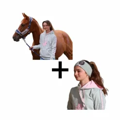 Pulls Et Gilets|Pulls Et Gilets*Les poneys de Zoé - Pack Sweat manches longues Pony Jump + Headband bandeau et rose Gris