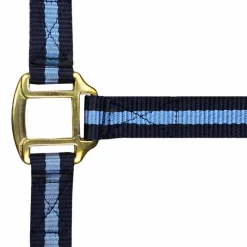 Online - Licol nylon doublé cuir marine/ ciel Licols Poneys|Licols En Nylon