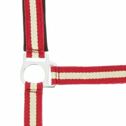 Clearance - Licol nylon doublé néoprène rouge/ ecru Licols Poneys|Licols En Nylon