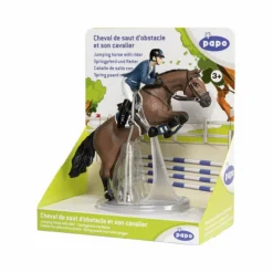 Sale - Cheval de saut d'obstacle et son cavalier Figurines Papo