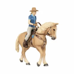 Figurines Papo*Papo - Cheval western et sa cavalière Beige