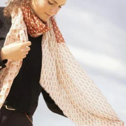 Outlet - Écharpe Etole Alix ecru/ rouille Écharpes