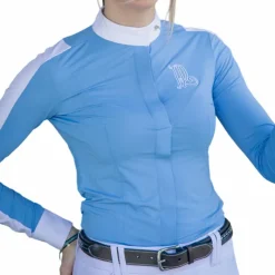 Polos Et Chemises*Pénélope - Chemise de concours manches longues femme Showshirt artic Bleu