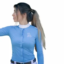 Polos Et Chemises*Pénélope - Chemise de concours manches longues femme Showshirt artic Bleu