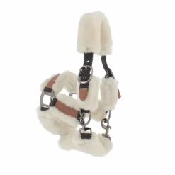 Licols Poneys|Licols Avec Mouton*Pénélope - Licol mouton et cuir / beige Noir