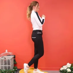 Pantalons D'Équitation|Dressage*Pénélope - Pantalon d'équitation femme Fun Pushup full seat Noir