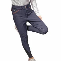 Sale - Pantalon d'équitation fille Point Sellier myrtille Enfant Pantalons D'Équitation