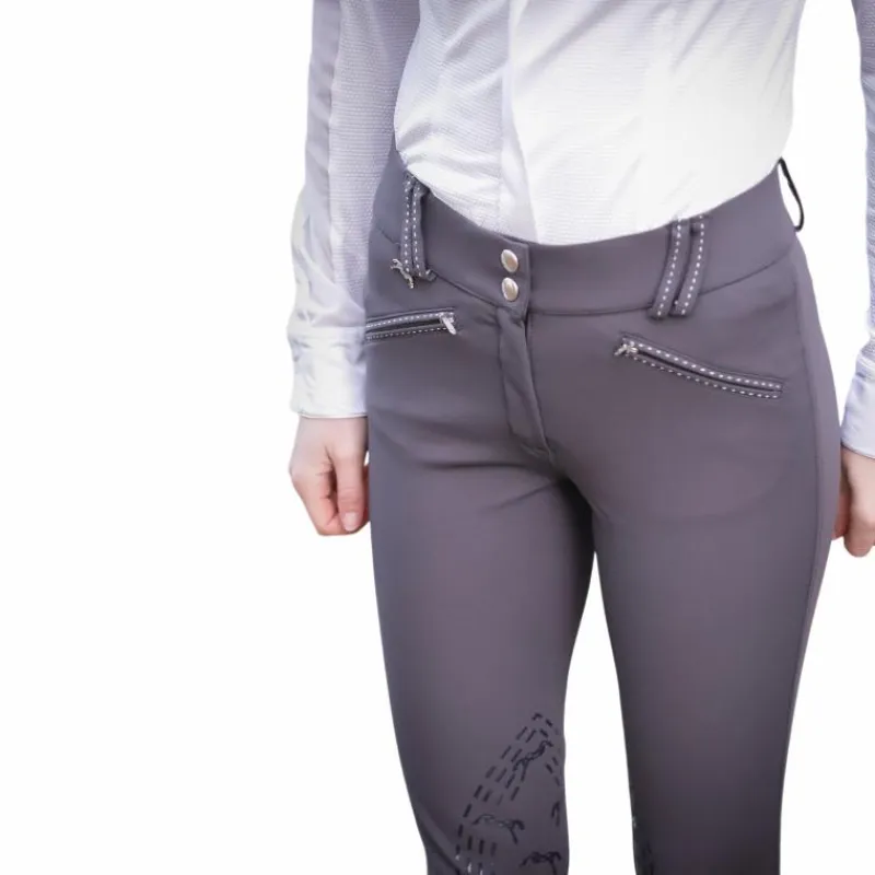 Pantalons D'Équitation*Pénélope - Pantalon d'équitation femme Rocky anthracite taille mi-haute Gris