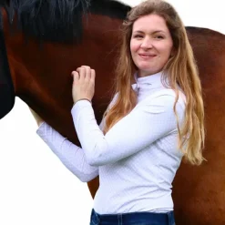 Polos Et Chemises*Pénélope - Polo de concours manches longues femme Seville Blanc