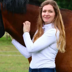 Polos Et Chemises*Pénélope - Polo de concours manches longues femme Seville Blanc