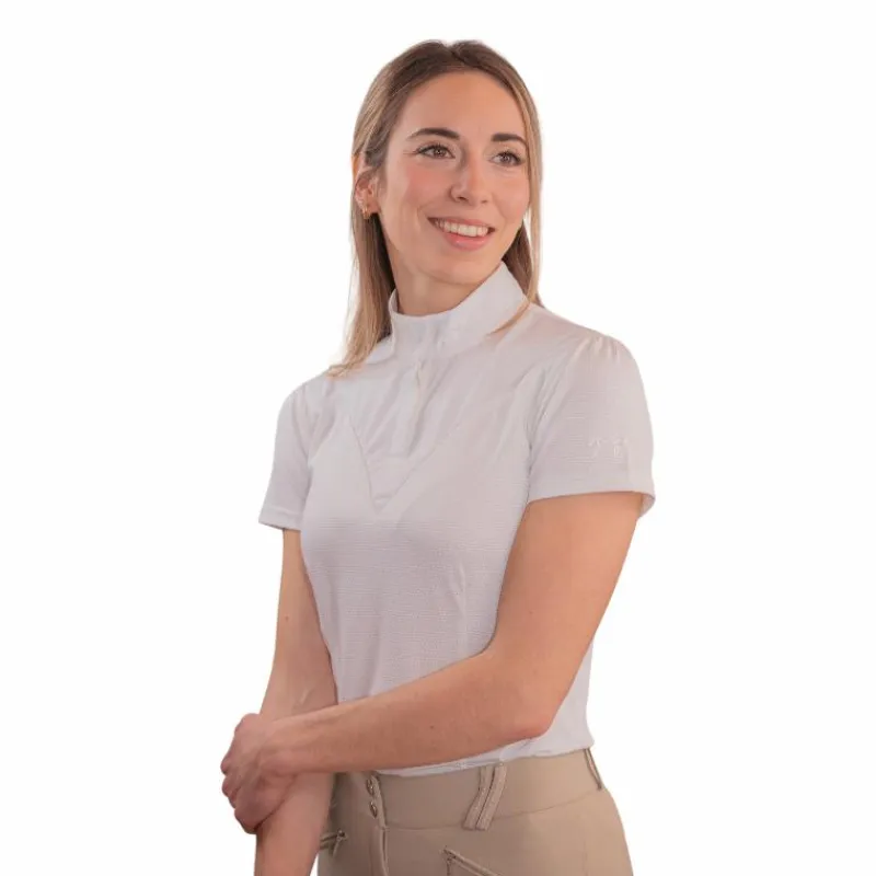 Polos Et Chemises*Pénélope - Polo de concours manches courtes femme Las Honey Blanc