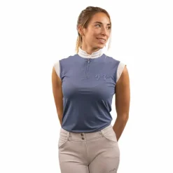 - Polo de concours sans manches femme Séville mesh gris Polos Et Chemises