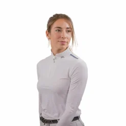 Polos Et Chemises*Pénélope - Polo de concours manches longues femme Séville mesh Blanc