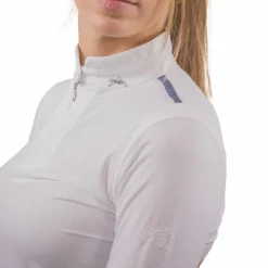 Polos Et Chemises*Pénélope - Polo de concours manches longues femme Séville mesh Blanc