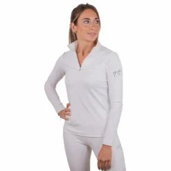 Polos Et Chemises*Pénélope - Polo de concours manches longues femme Toscane Blanc