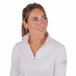 Polos Et Chemises*Pénélope - Polo de concours manches longues femme Toscane Blanc