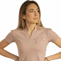 Outlet - Polo manches courtes femme Josie / rose Polos Et Chemises