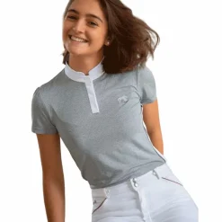 Polos Et Chemises*Pénélope - Polo manches courtes femme Moon Gris