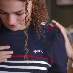 Hot - Pull manches longues femme Maelle / écru / rouge Pulls Et Gilets