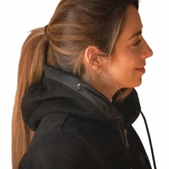 Pulls Et Gilets|Pulls Et Gilets*Pénélope - Sweat à capuche zippé femme Fluore Noir