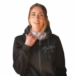 Pulls Et Gilets|Pulls Et Gilets*Pénélope - Sweat à capuche zippé femme Fluore Noir