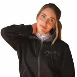 Pulls Et Gilets|Pulls Et Gilets*Pénélope - Sweat à capuche zippé femme Fluore Noir