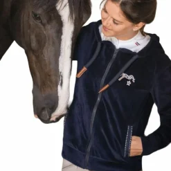 Pulls Et Gilets*Pénélope - Sweat zip Emy velvet marine