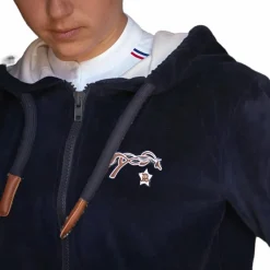 Pulls Et Gilets*Pénélope - Sweat zip Emy velvet marine