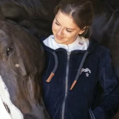 Pulls Et Gilets*Pénélope - Sweat zip Emy velvet marine