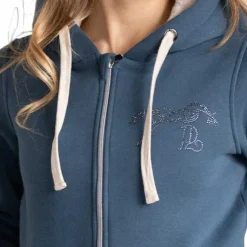 Pulls Et Gilets*Pénélope - Sweat zippé femme Tressy denim Bleu