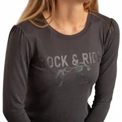 Hot - T-shirt manches longues femme Lovely anthracite T-Shirts Et Baselayers