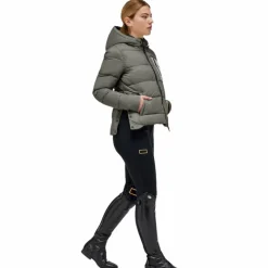 Best - Doudoune manches longues femme Hooded Puffer kaki Blousons Et Manteaux