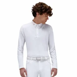Polos Et Chemises|Polos Et Chemises*RG Italy - Polo de concours manches longues homme Perforated Competition Blanc