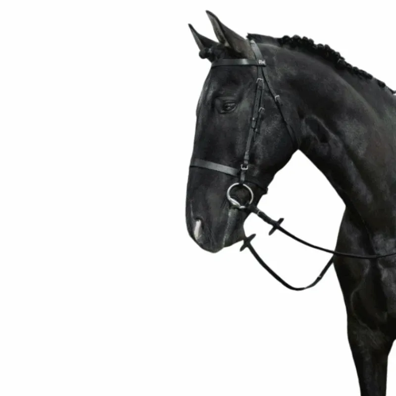 Cso|Bridons Poneys*Riding World - Bridon muserolle française avec rênes Noir