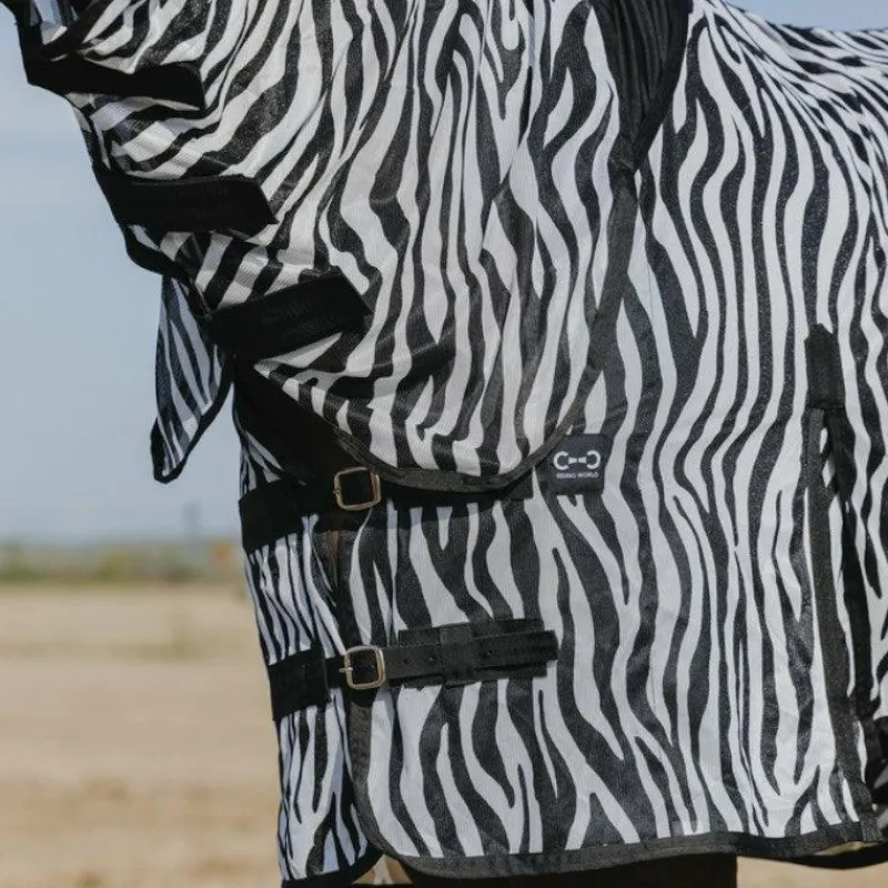 Couvertures Poneys|Couvertures Et Chemises*Riding World - Chemise anti-mouches mesh Combo Belly zebre Blanc