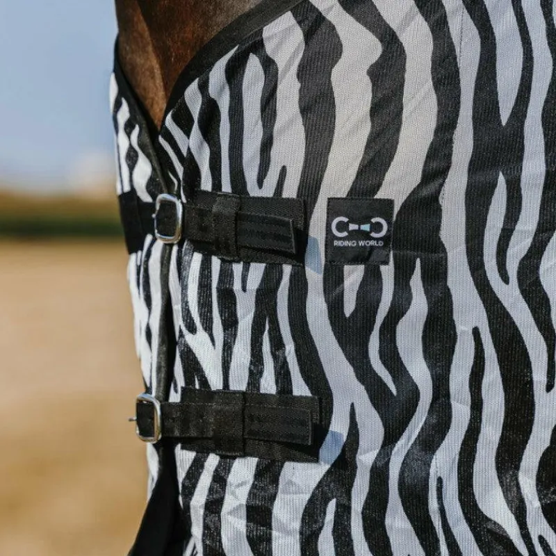 Couvertures Poneys|Couvertures Et Chemises*Riding World - Chemise anti-mouches mesh Belly zebre Blanc