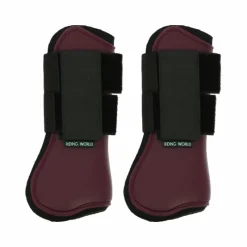 Guêtres Ouvertes Poneys|Guêtres Ouvertes*Riding World - Guêtres protège-tendons x2 Bordeaux