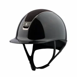 Casques D'Équitation À Visière Standard|Casques D'Équitation*Samshield - Casque Shadow Glossy 2.0 Alcantara blason Crystal fabric metal eclipse Noir