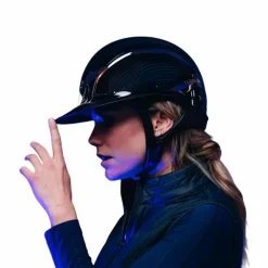 Casques D'Équitation À Visière Standard|Casques D'Équitation*Samshield - Casque XJ Miss carbone 52 Swarovski (avec mousse) Marine