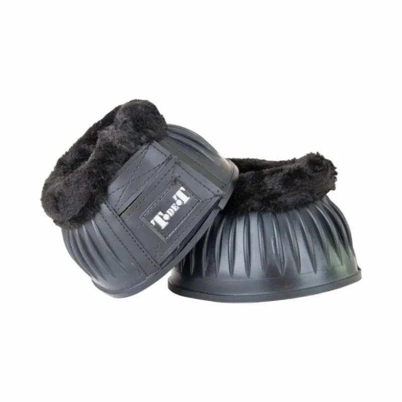 Discount - Cloches velcro avec polaire noir/noir Horseball|Concours Complet D'Equitation