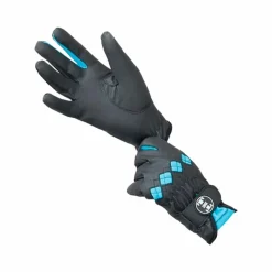 Online - Gants précision noir/turquoise Enfant Gants D'Équitation|Gants D'Équitation