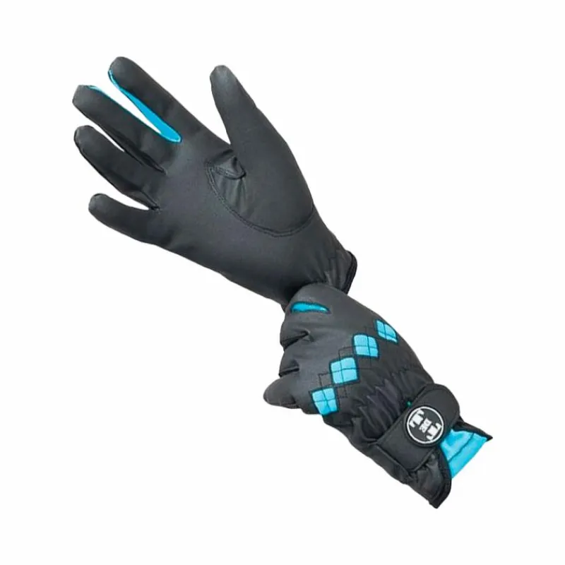 Online - Gants précision noir/turquoise Enfant Gants D'Équitation|Gants D'Équitation