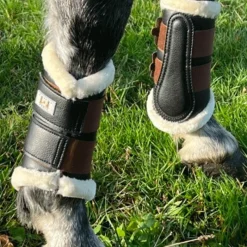 Sale - Guêtres fermées antérieurs mouton / tabac x2 Guêtres Fermées