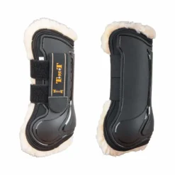 Clearance - Guêtres ouvertes Design avec doublure mouton noir x2 Cso|Guêtres Ouvertes