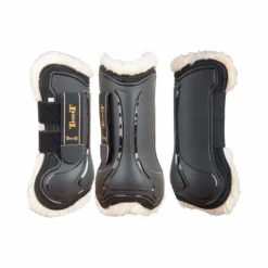 Clearance - Guêtres ouvertes Design avec doublure mouton noir x2 Cso|Guêtres Ouvertes