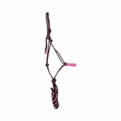 Hot - Licol éthologique confort + longe noir/rose melange Licols Poneys|Licols Éthologiques
