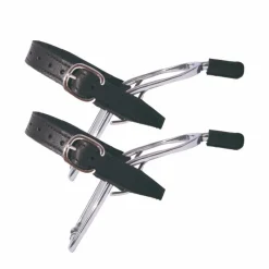 Discount - Éperons en inox avec embout en cuir femme Éperons Prince De Galles