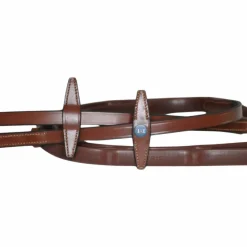 Rênes Et Arrêtoirs De Rênes Poneys|Rênes Et Arrêtoirs De Rênes*TdeT - Rênes en caoutchouc micro-picots avec arrêtoirs intégrés tabac Marron